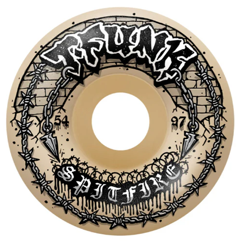 Spitfire TFunk F4 Raw Radial Full Skateboard Wheels White Grey 54/97