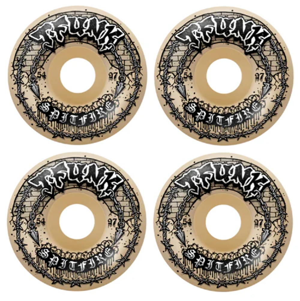 Spitfire TFunk F4 Raw Radial Full Skateboard Wheels White Grey 54/97
