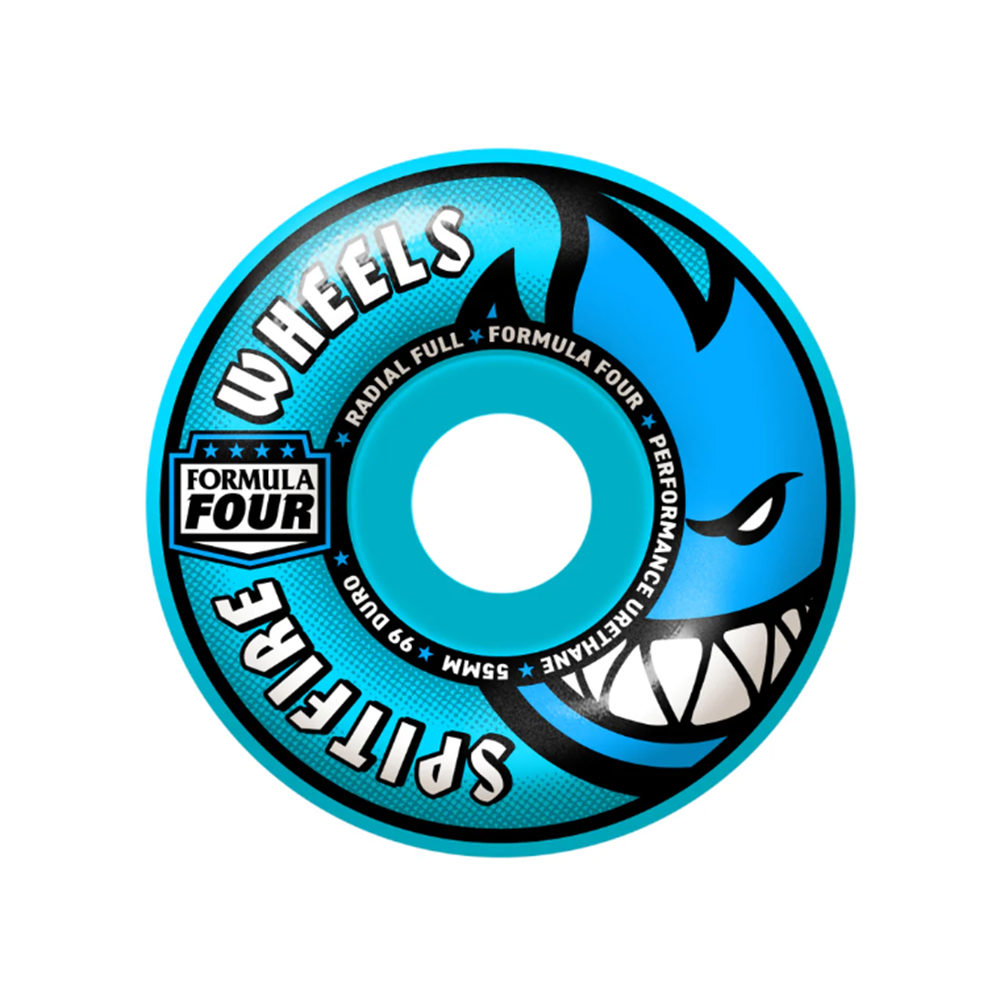 Spitfire F4 Radial Full Skateboard Wheels Light Blue 55/99