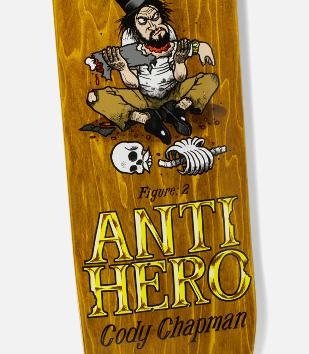 Anti Hero Chapman Eat Rich Skateboard Deck Stained 8.32 wb14.18