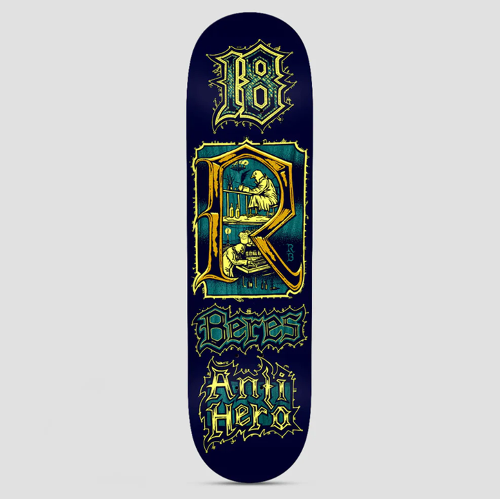 Anti Hero Beres Midieval Skateboard Deck Navy 8.5 14.25