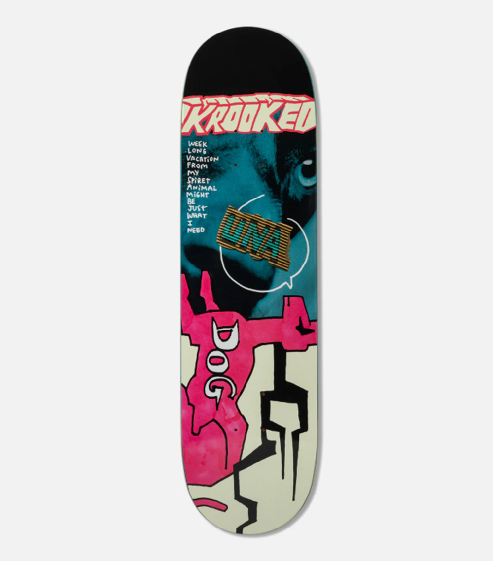 Krooked Una Spirit Animal Skateboard Deck Blue Pink TruFit 8.5 wb13.75