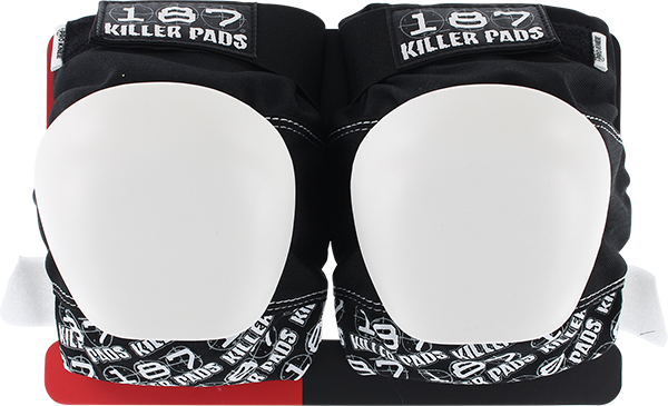 187 PRO KNEE PADS JUNIOR-BLK/WHT TEXT/WHT CAP