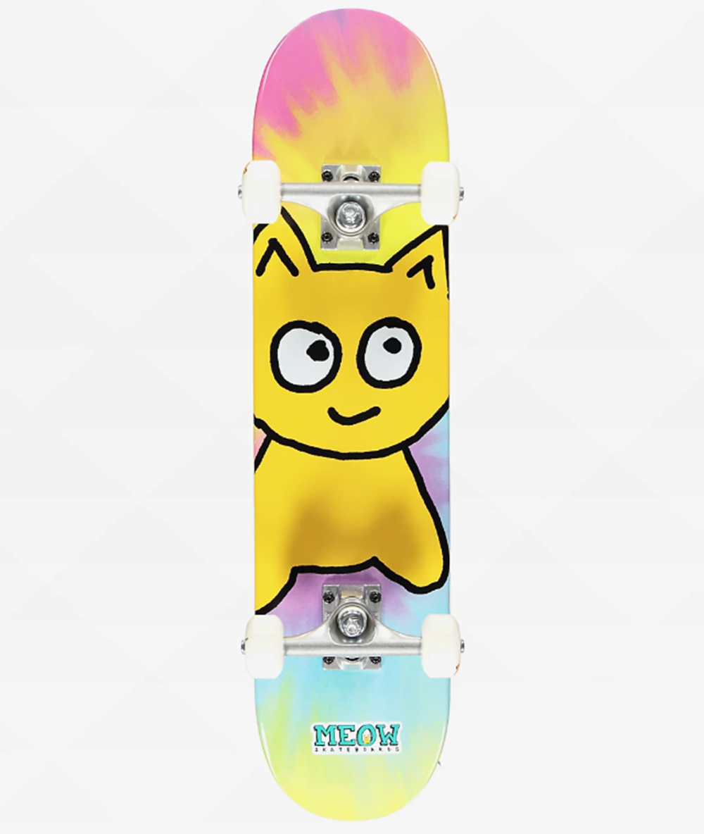 Meow Big Cat Skateboard Complete Tie Dye 6.75