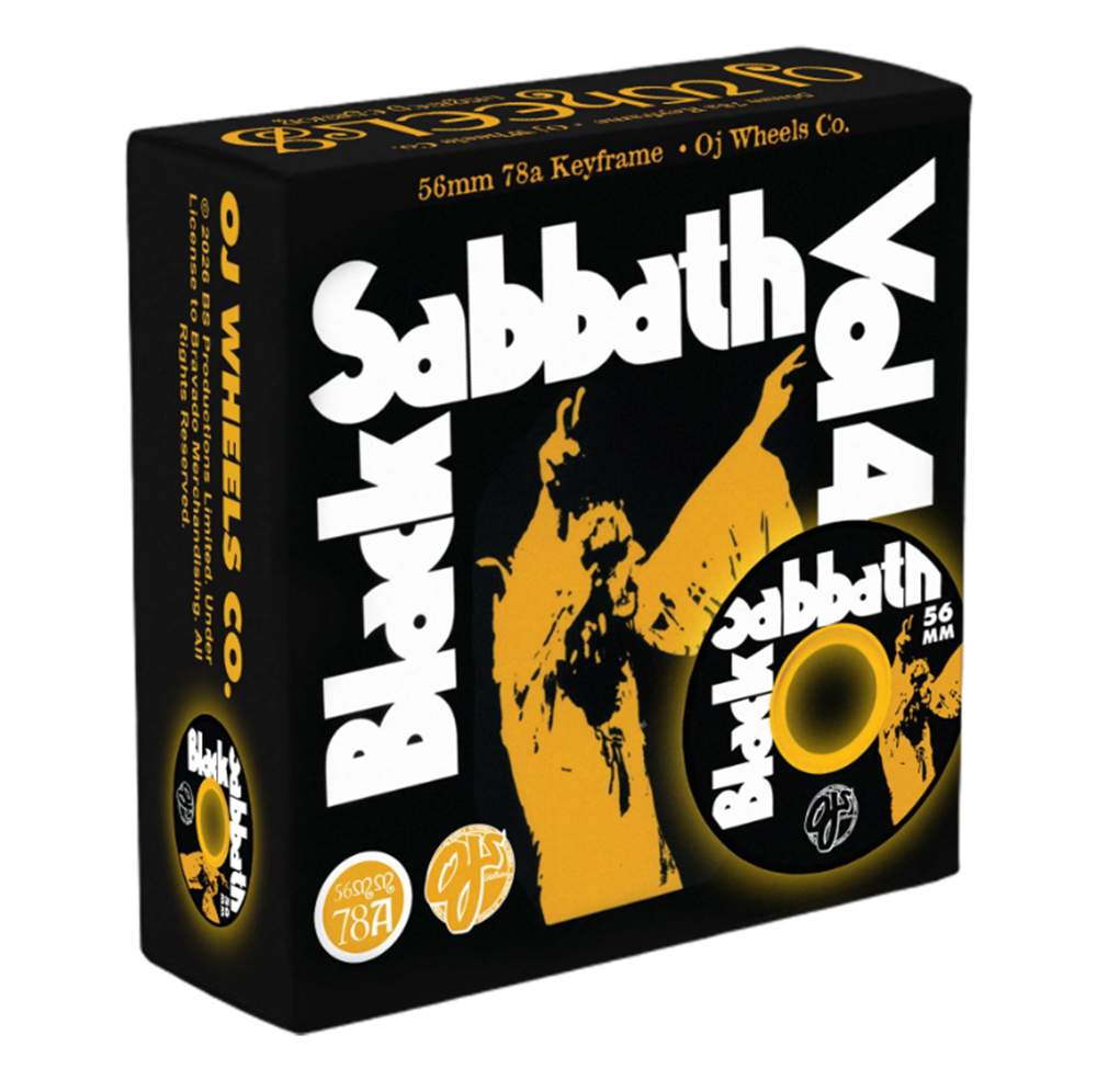 OJ Black Sabbath Vol4 Keyframe Wheels Set Black Yellow 56mm/78a