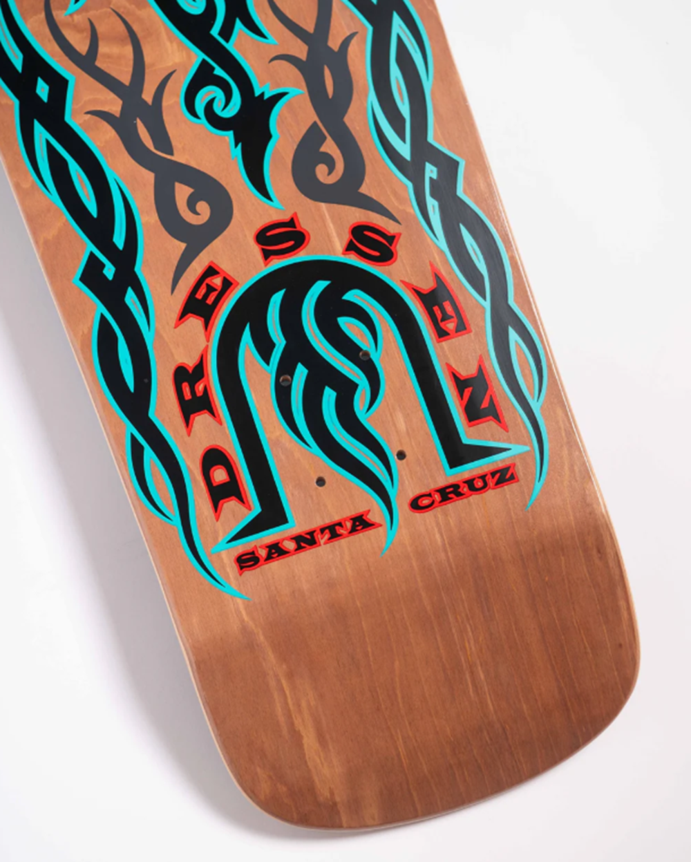 Santa Cruz Dressen Tribal Reissue Deck Black Aqua 9.9x31.4