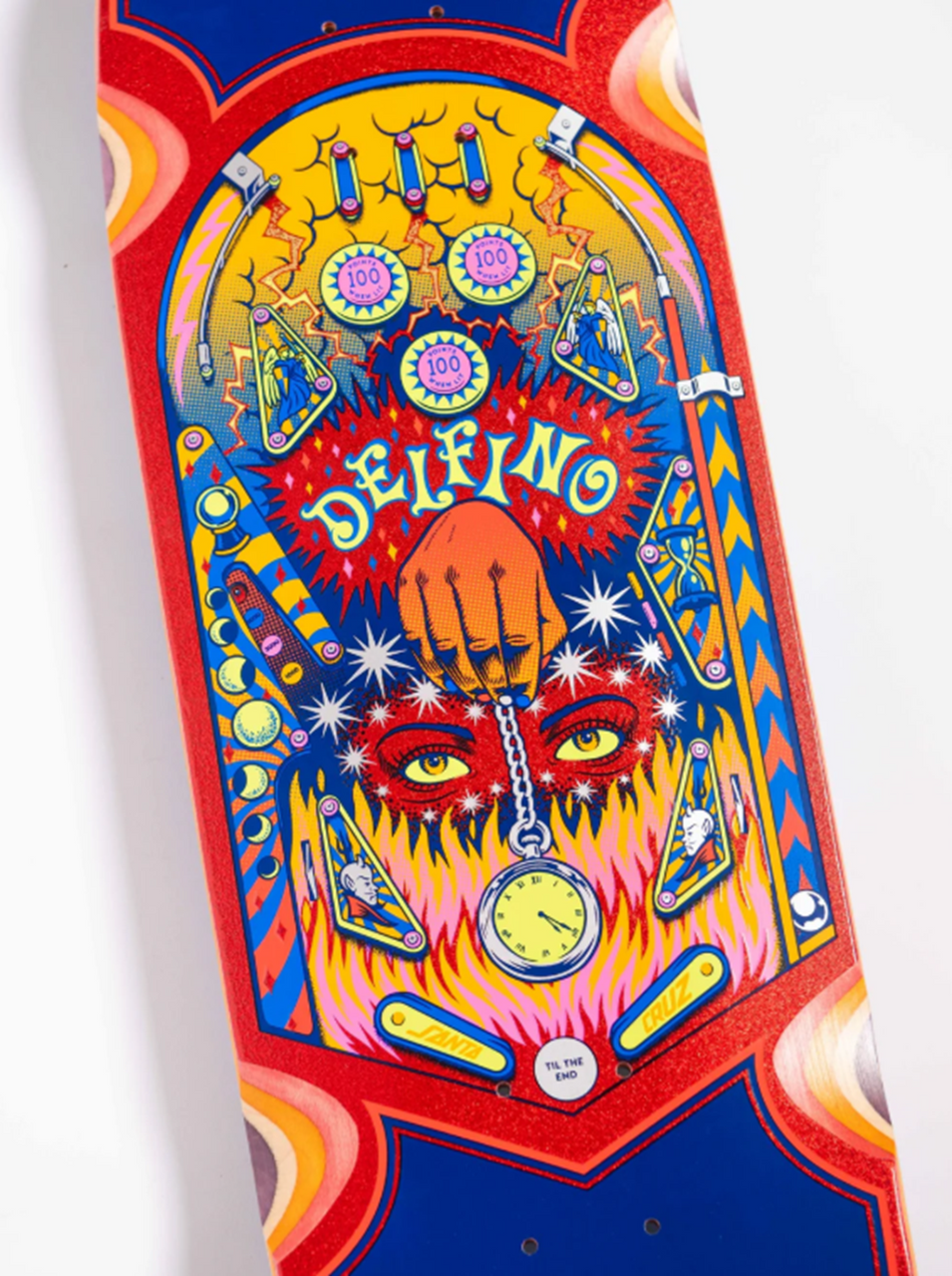 Santa Cruz Delfino Pinball Pro Deck Red 9.14 x 31.5