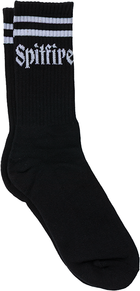 SPITFIRE MOLOTOV SCRIPT CREW SOCK BLK/WHT