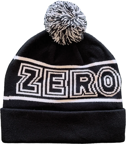 ZERO BOLD TIGHT-KNIT POM BEANIE BLACK/WHT