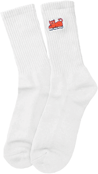 TOY MACHINE DEVIL CAT CREW SOCKS WHITE 1pr
