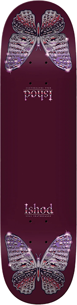 REAL WAIR MARIPOSA CHROME REDUX SKATEBOARD DECK-8.0 MAROON TT w/ grip