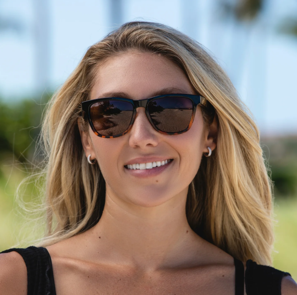 Abaco Kai Polarized Sunglasses Black Tort Fade Brown