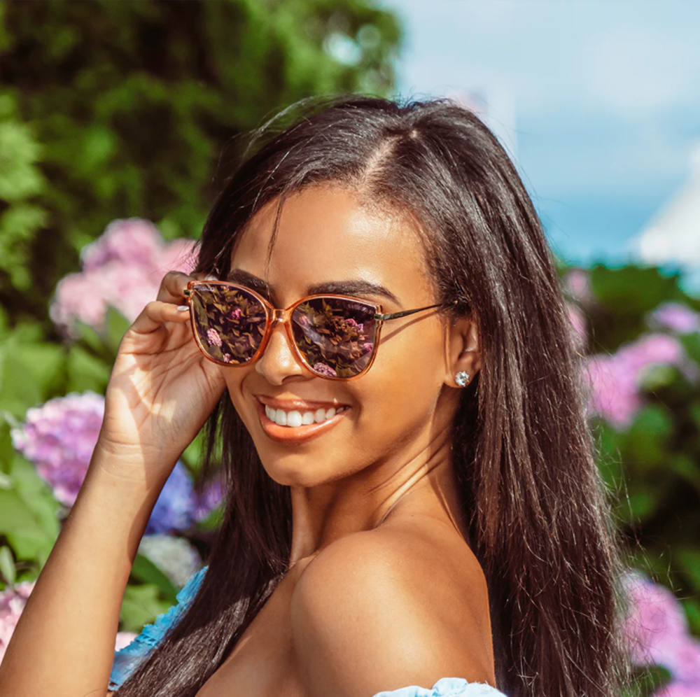 Abaco Ella Polarized Sunglasses Pink Gold Rose Gold