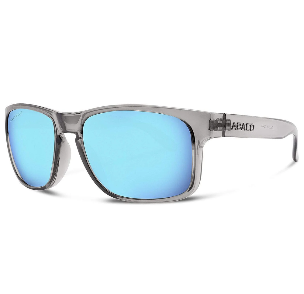 Abaco Dockside Polarized Sunglasses Crystal Grey Caribbean Blue Mirror