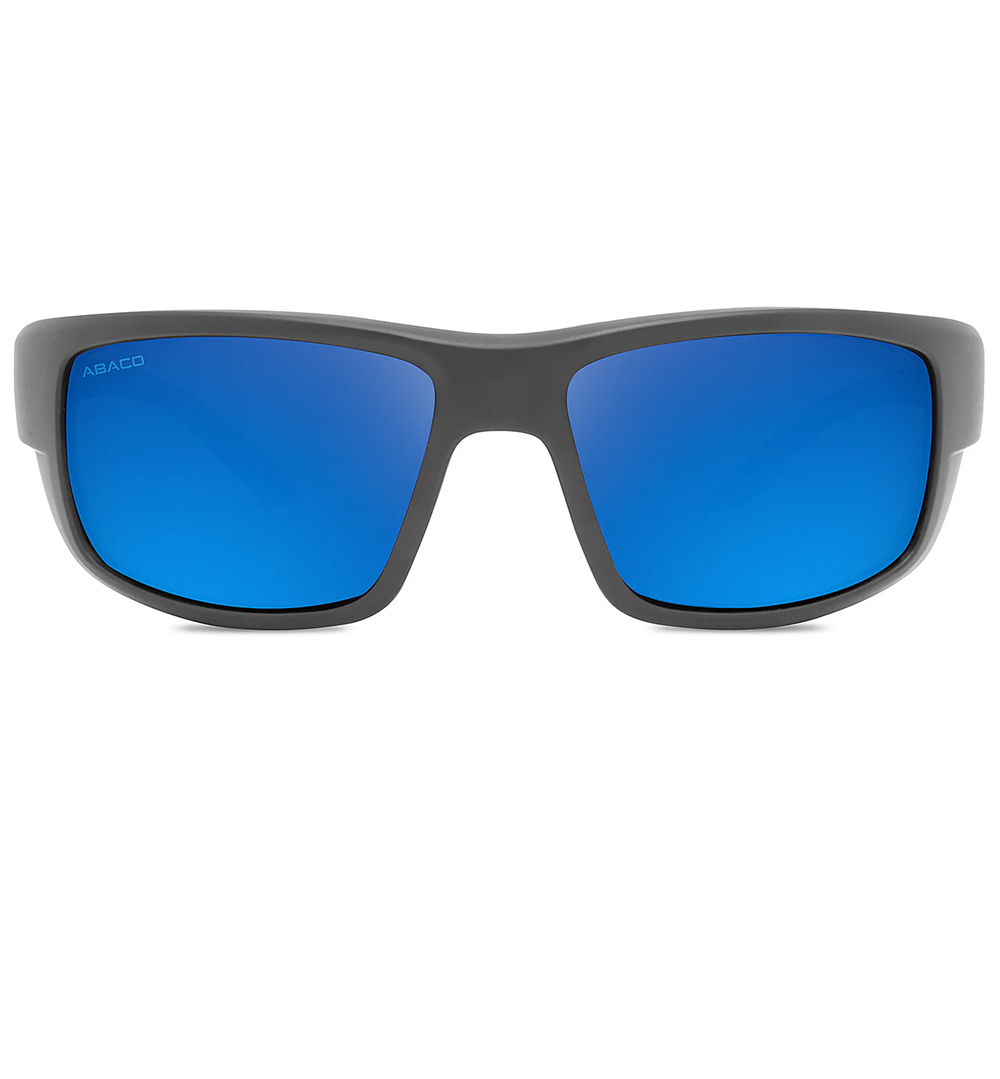 Abaco Edgewater Polarized Sunglasses Matte Black Deep Blue Mirror