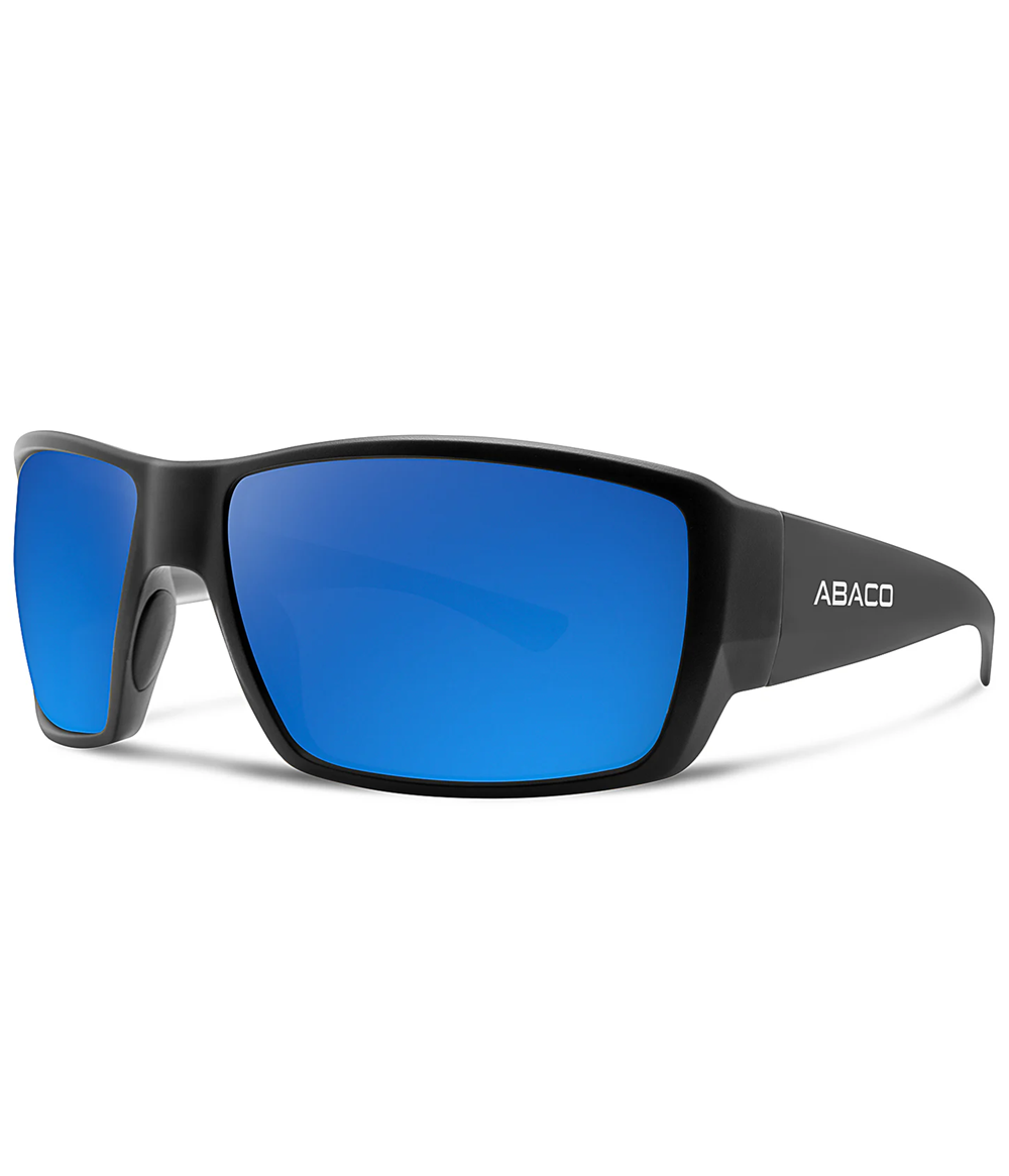 Abaco Crew Polarized Sunglasses Matte Black Deep Blue Mirror
