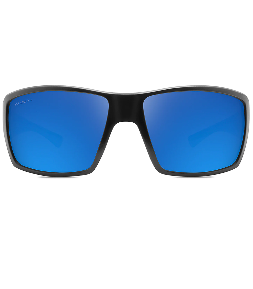 Abaco Crew Polarized Sunglasses Matte Black Deep Blue Mirror