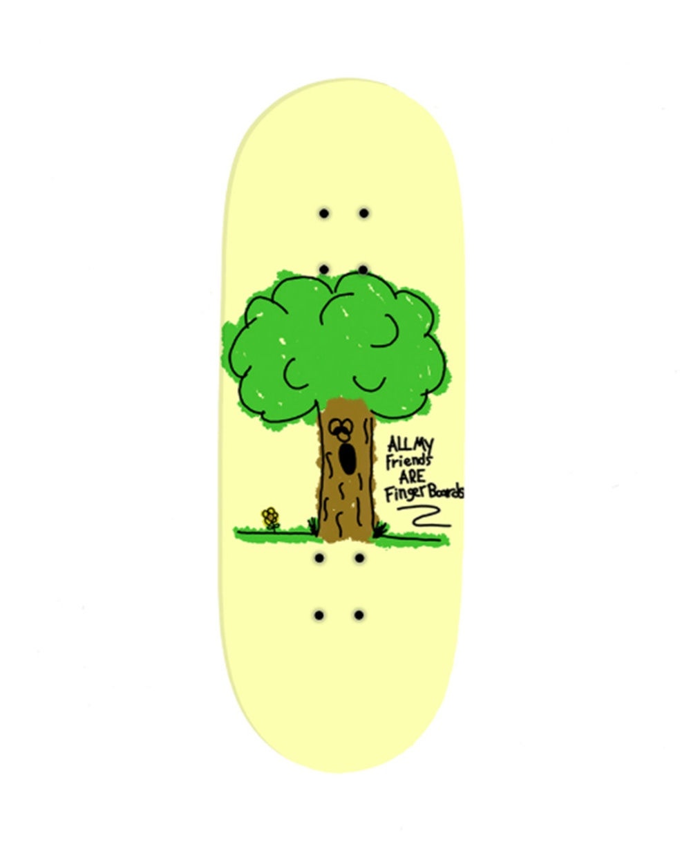 Red Wolf Friends Tree Fingerboard Deck Green 34.5 x 94.5 RSS
