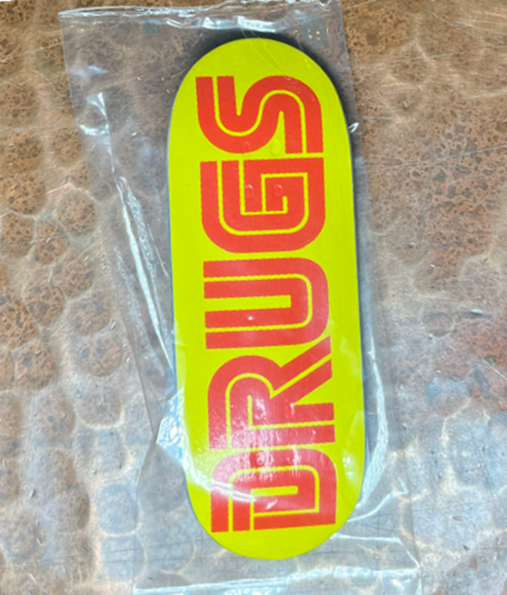 Red Wolf Drugs Fingerboard Deck Yellow Red 33mm x 94 SS