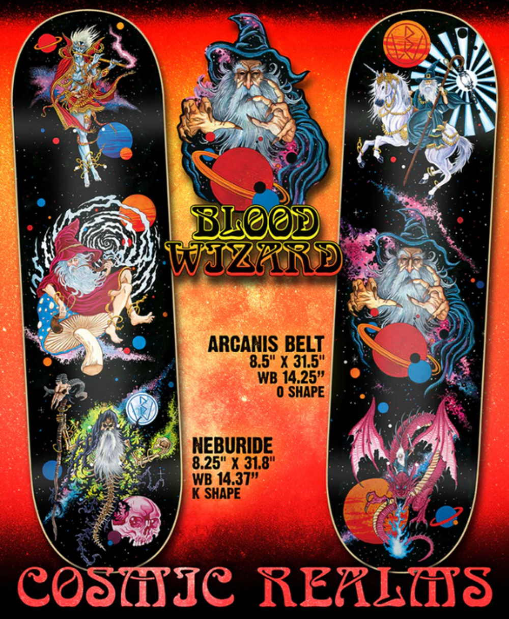 Blood Wizard Arcanis Belt Skateboard Deck Black 8.5 WB 14.5
