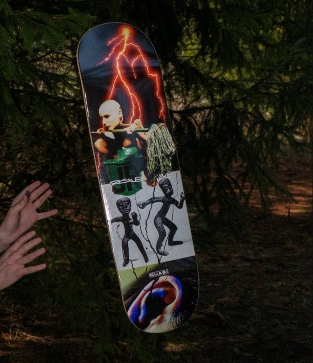 Quasi Rowe Big Ear Skateboard Deck Assorted Stains 8.5 WB 14.5