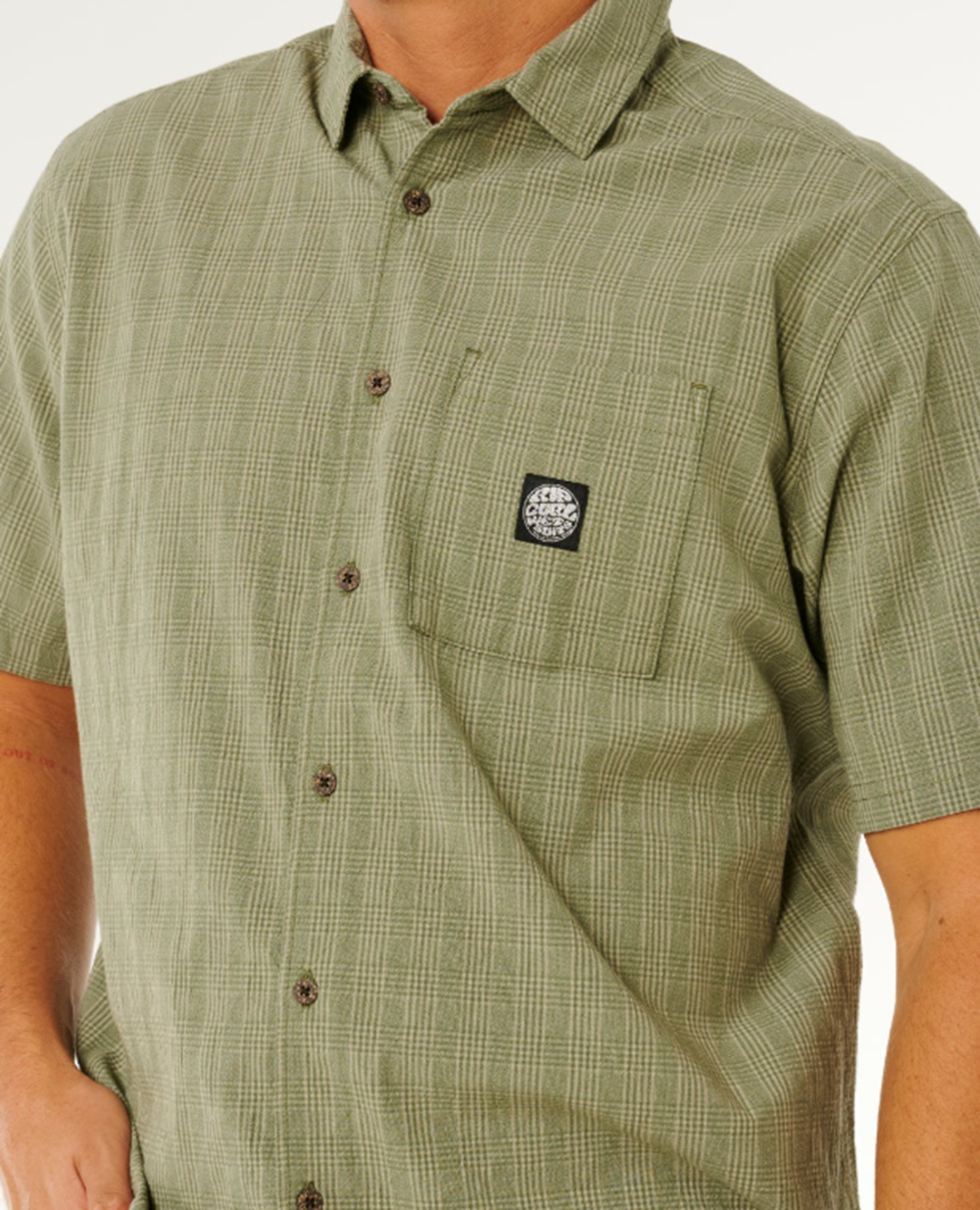 Rip Curl Prem Surf Check Woven Surplus Green
