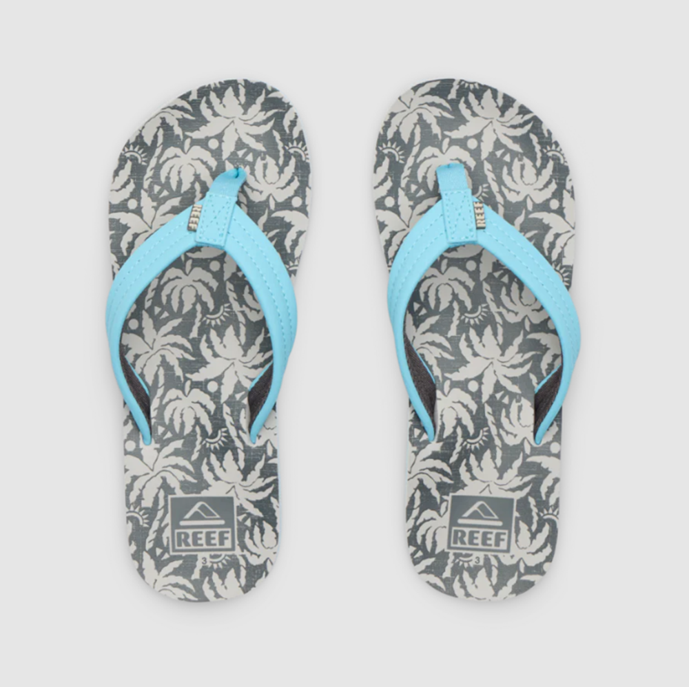 Reef Kids AHI Sandals Light Blue Palm
