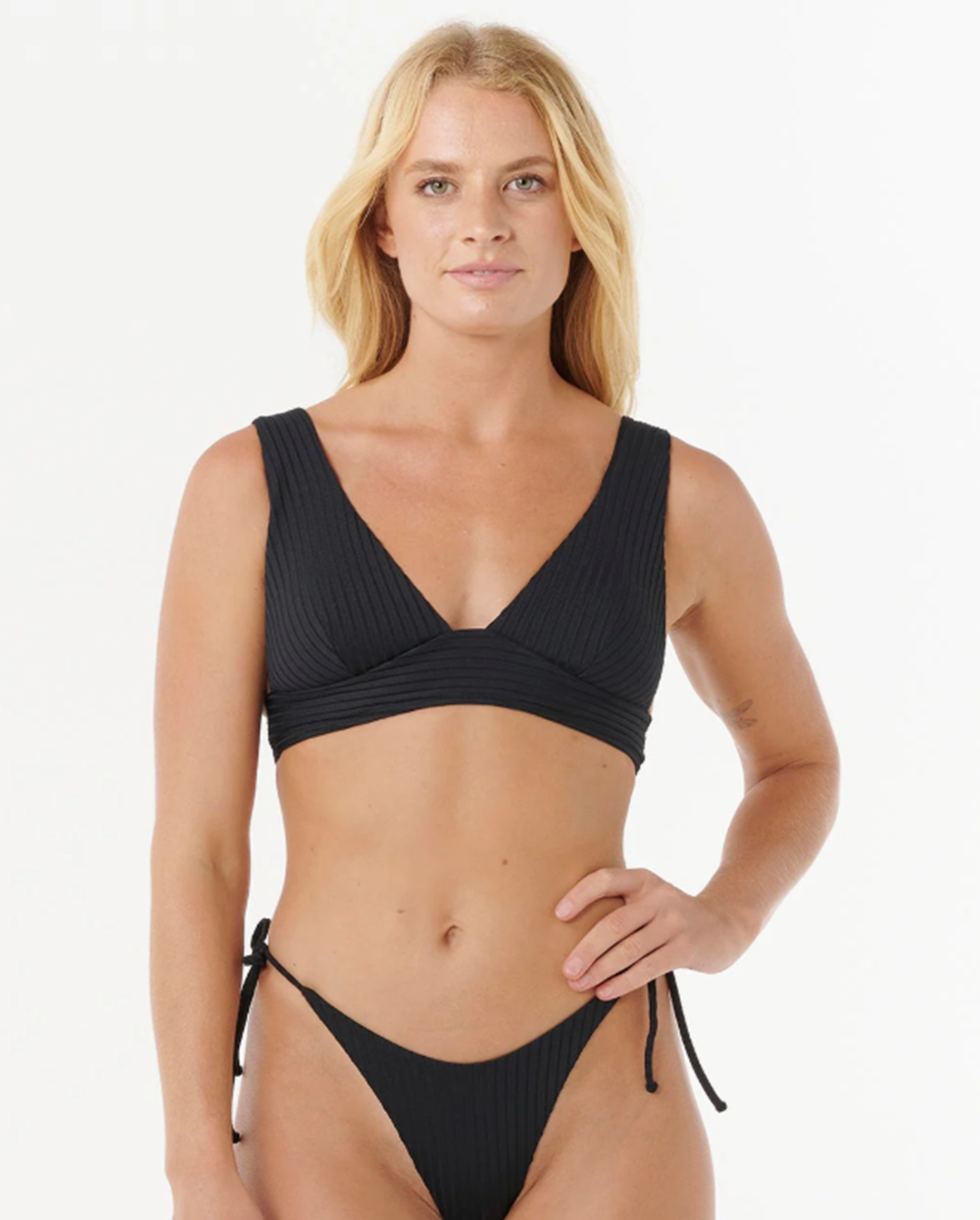Rip Curl Prem Surf Deep V Swim Top D-DD Black