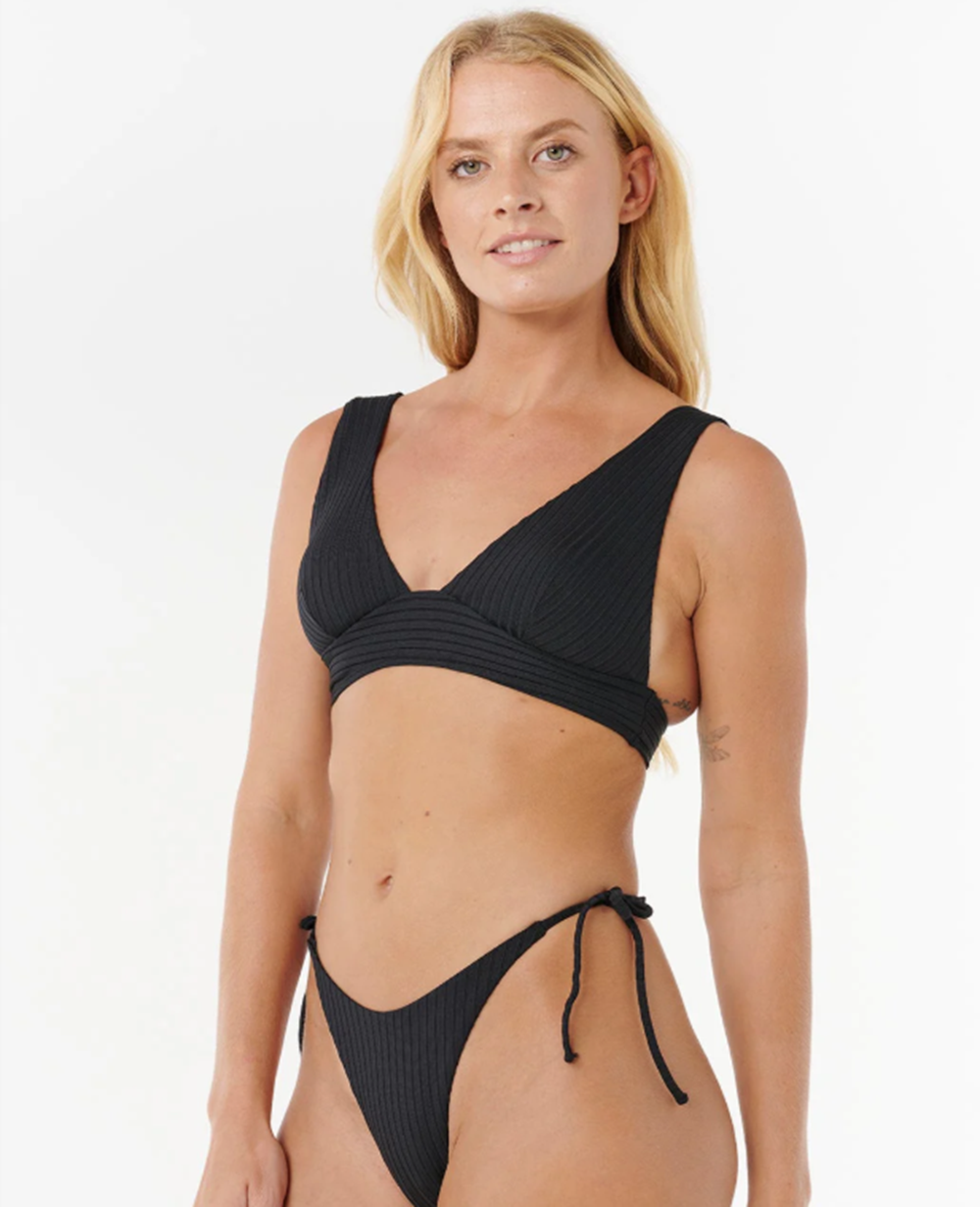 Rip Curl Prem Surf Deep V Swim Top D-DD Black