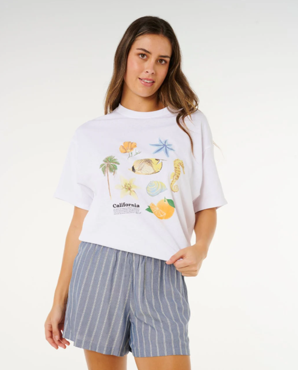 Rip Curl Beach Days Pinstrip Shorts Dusty Blue