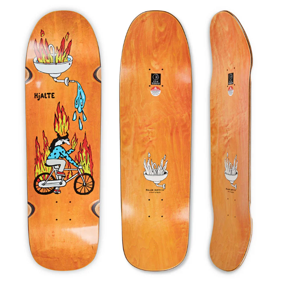 Polar Halberg Fire Ride Skateboard Deck Natural Stain 9.25x14.3WB