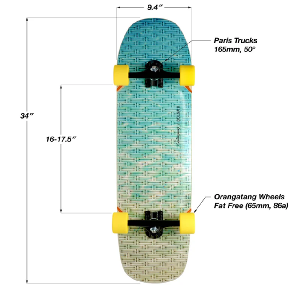 Loaded Bolsa II Skateboard Complete Blue White 9.4x34"