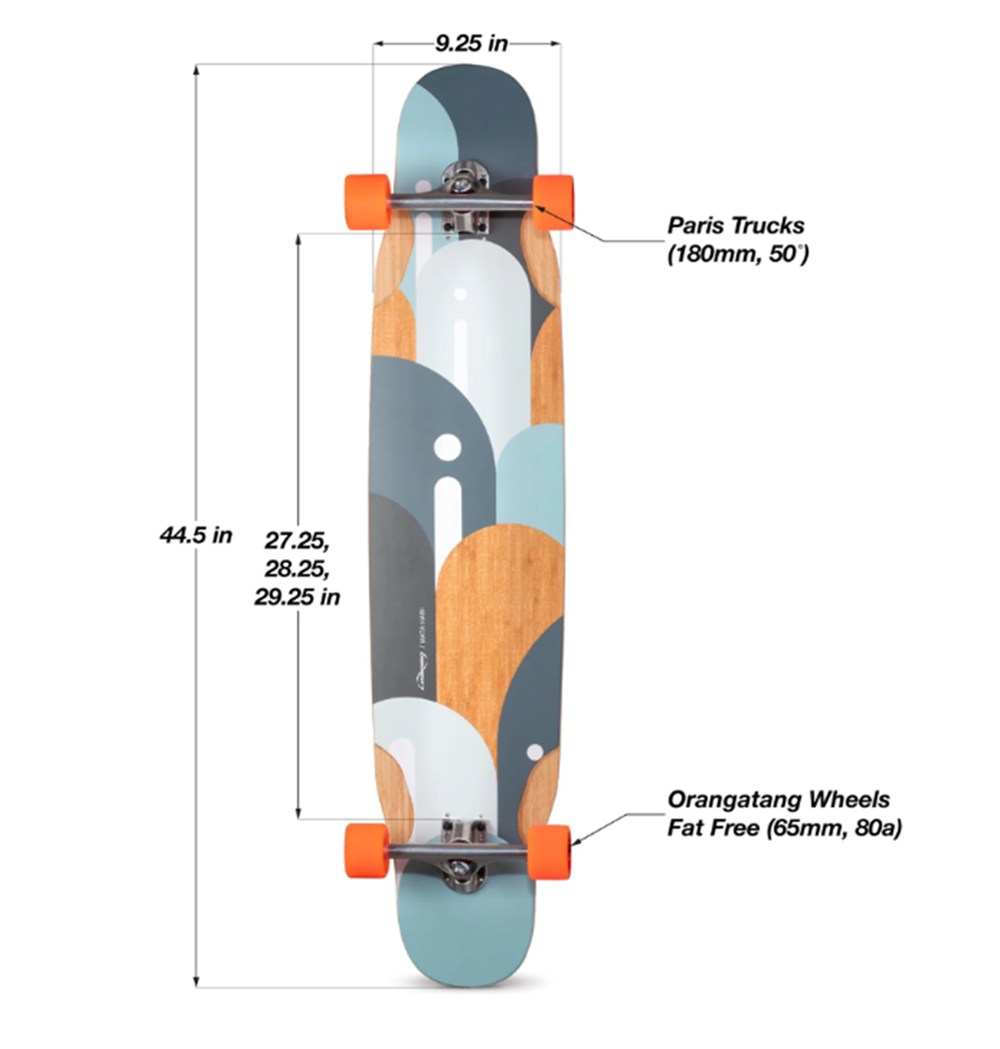 Loaded Mata Hari Skateboard Complete Blue Natural 9.25x44.5"