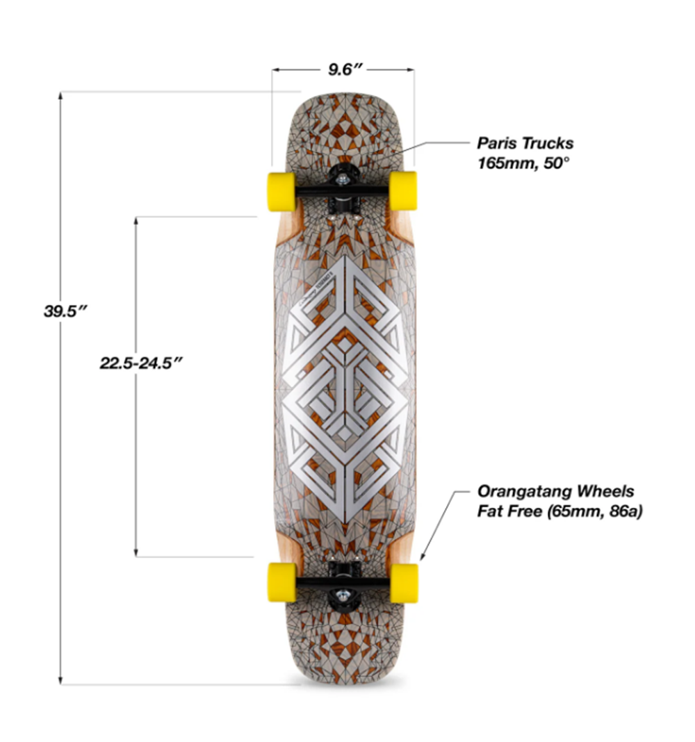 Loaded Tesseract II Chroma Skateboard Complete Natural Silver 9.6x39.5"