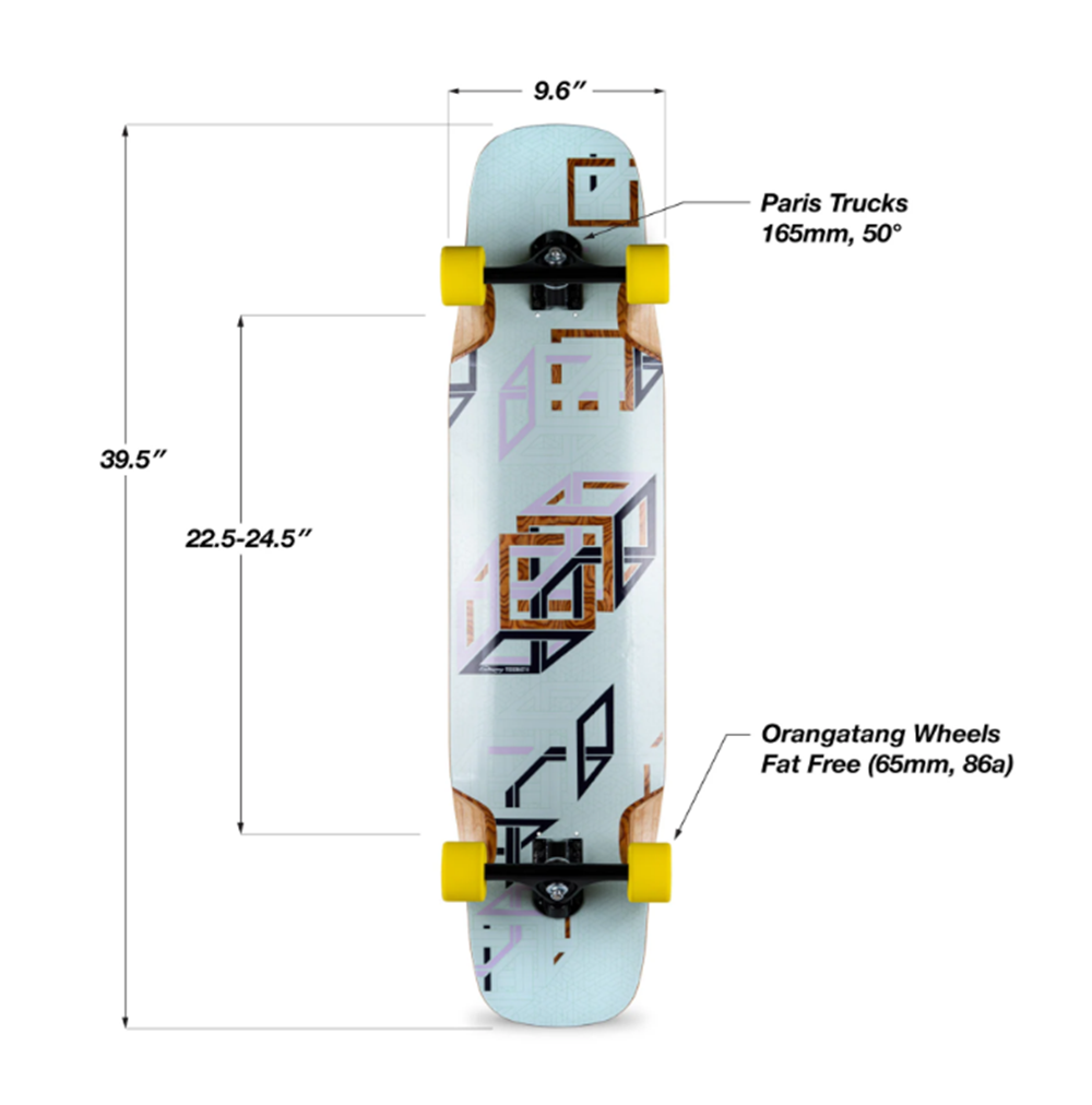 Loaded Tesseract II Spectra Skateboard Complete White Natural 9.6x39.5"