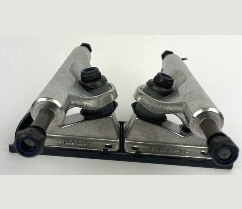Silver M-Hollow Skateboard Trucks Set Silver Black 8.0