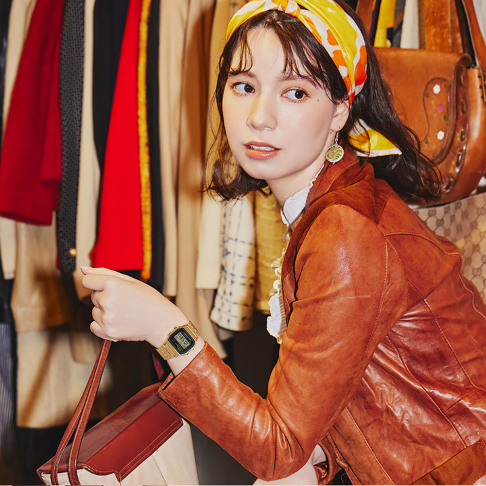 CASIO A159WGEA-1VT Watch Gold Black