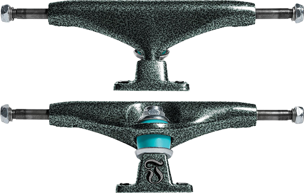 THUNDER TEAM  T-II LEVIATHAN 148 BLK/GREEN TEXTURE TRUCKS SET
