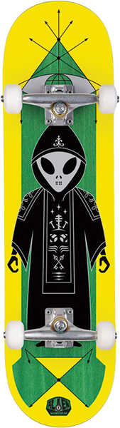 ALIEN WORKSHOP HIGH PRIEST SKATEBOARD COMPLETE-8.25 YELLOW