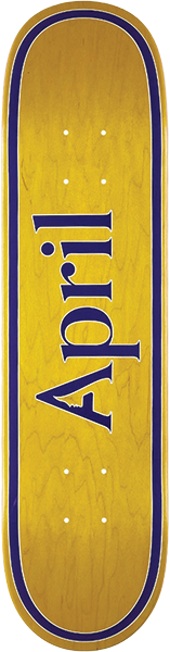 APRIL OG LOGO MINI SKATEBOARD DECK-7.25 YEL/PUR