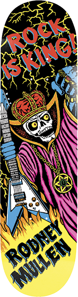 WORLD INDUSTRIES MULLEN ROCK IS KING SKATEBOARD DECK-8.5 BLK EX7