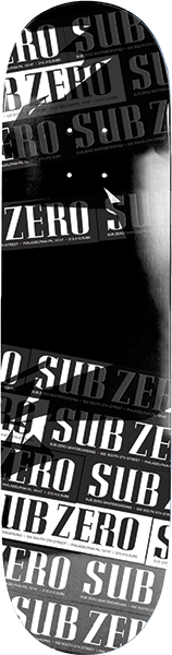 SUB ZERO REAL LIFE STICKERS SKATEBOARD DECK-8.25 BLK/WHT EX7