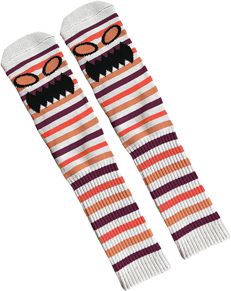 TOY MACHINE MONSTER FACE MINI STRIPE CREW SOCKS ORG 1pr