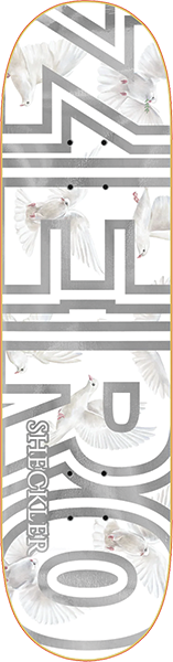 ZERO SHECKLER SIGNATURE BOLD SKATEBOARD DECK-8.25 DOVES