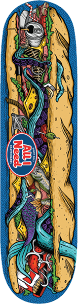 ALL I NEED FISH SANDWICH SKATEBOARD DECK-8.5