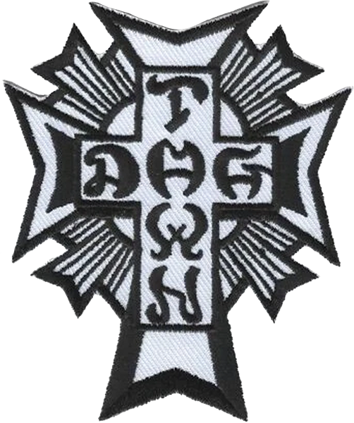 DOGTOWN RXCX CROSS PATCH 2.75" WHT/BLK