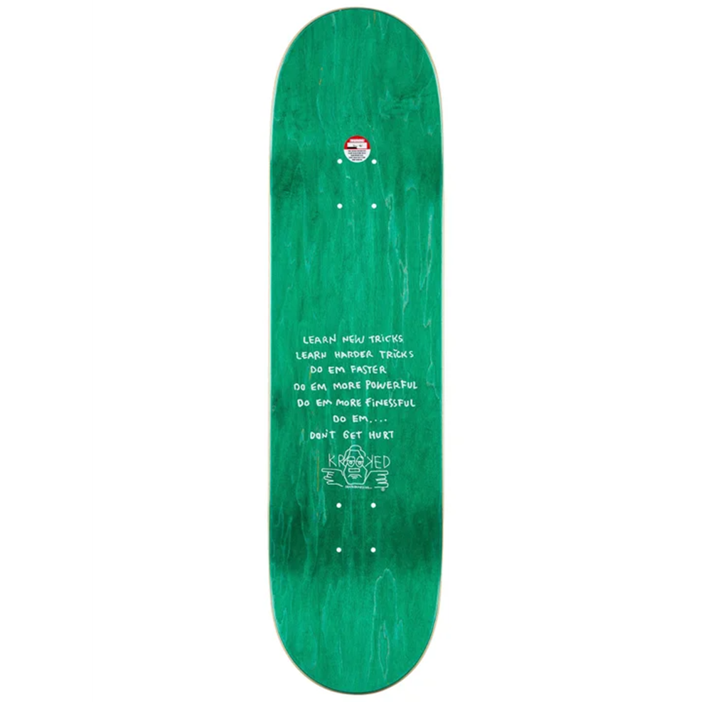 Krooked Una Molti Demet Skateboard Deck White 8.28x14.12WB