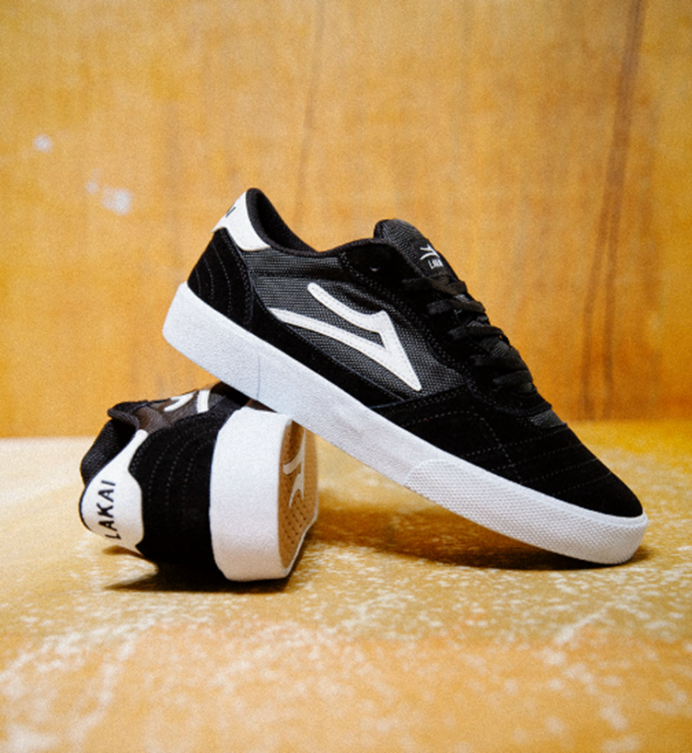 Lakai Cambridge Suede Skate Shoes Black White