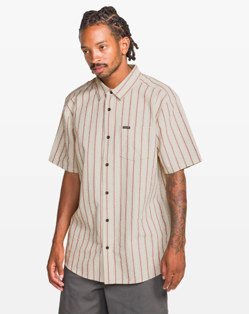 Volcom Sato Strips Woven Mens Stone
