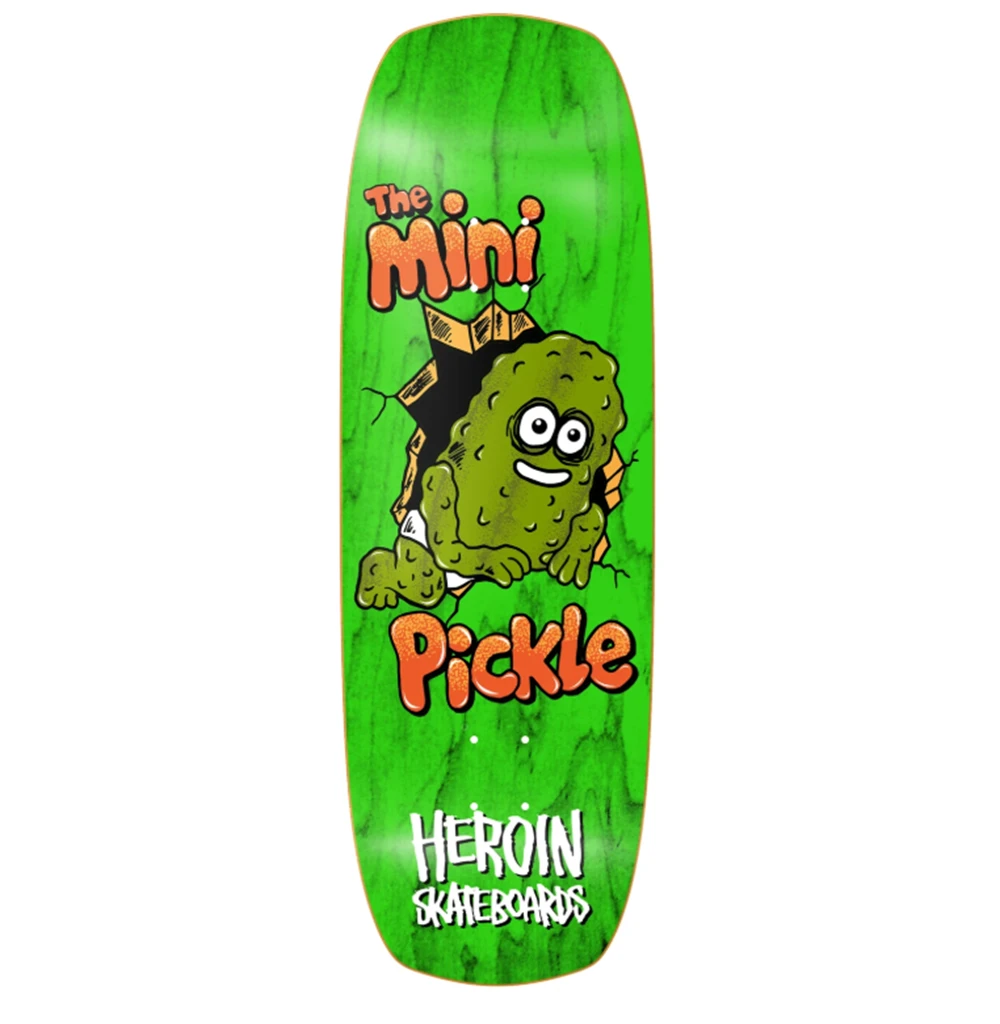 Heroin Mini Pickle Skateboard Deck Blue Green 9.5x30